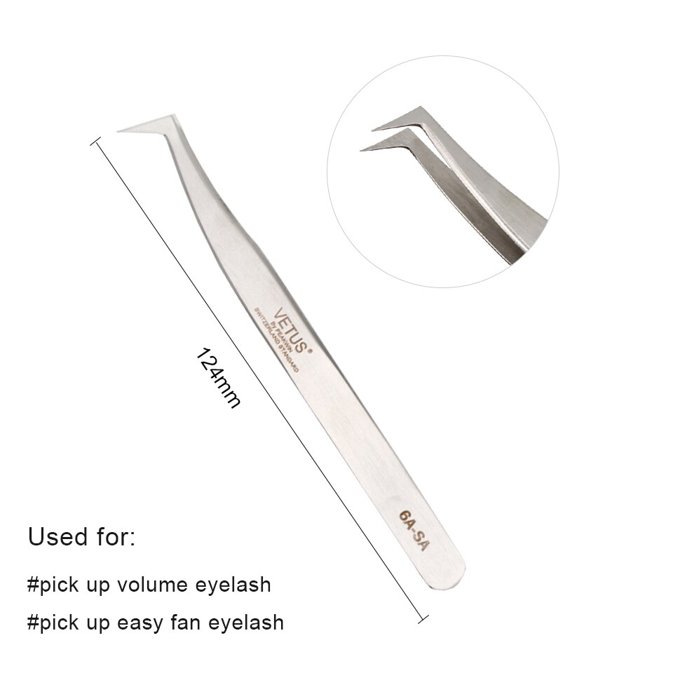 AGUUD Russian Volume Lash Tweezers Eyelash Extension Straight and Curve Stainless Steel Tweezer Makeup False Lash Tweezer Stand: AG-3