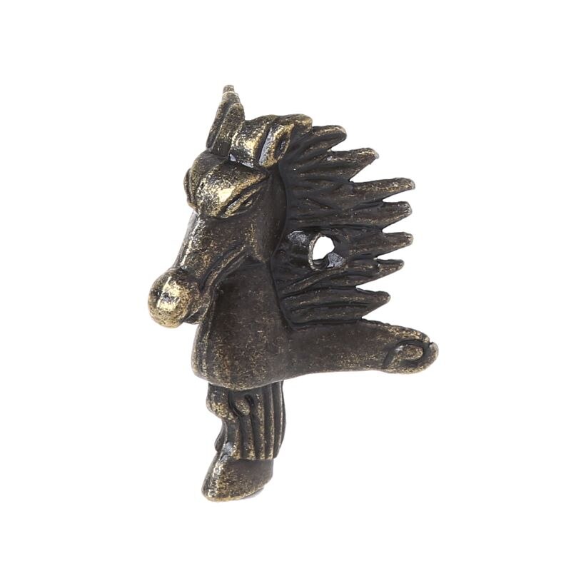 10 stuks zinklegering antieke bronzen paardenhoofd doos houten kist hoekbeschermer