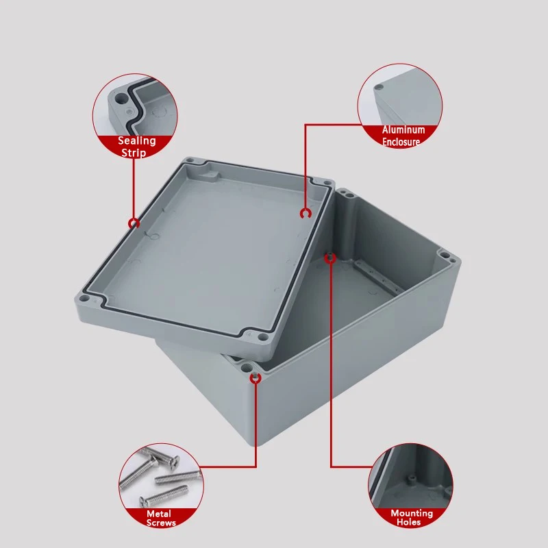Boîtier en aluminium extérieur IP67 boîtier électrique étanche extérieur scellé projet boîtier d'instrument boîte de jonction industrielle