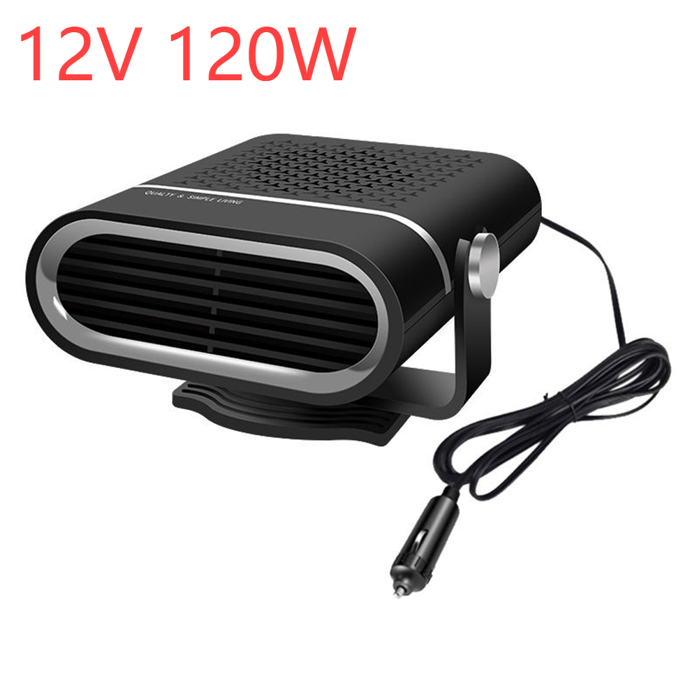 Ventilador de calefacción eléctrica para coche, calefacción rápida automática, 12V/24V, 120W, aire acondicionado, ventana de invierno, desempañamiento de parabrisas, descongelación: Negro