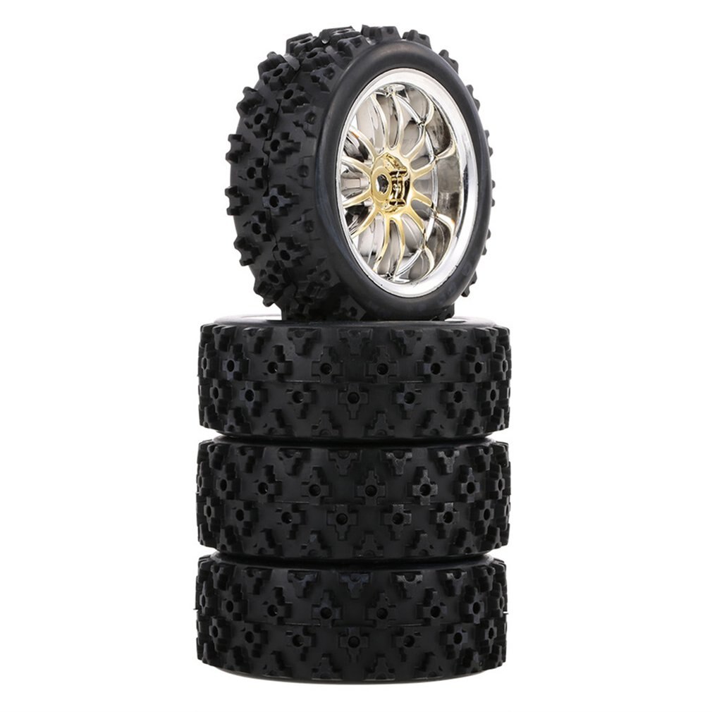 4 Stks/set Rc Rubberbanden Ster Woord Foetale Bloem Off-Road Velg En Banden Voor 1:10 Racing Off race Auto Accessoires: Default Title