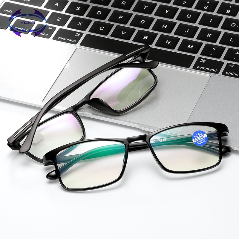 Vcka Unisex Leesbril Lichtgewicht Transparante Randloze Ouderen Leesbril Vision Care Vergrootglas Eyewear + 1.0 ~ + 4.0