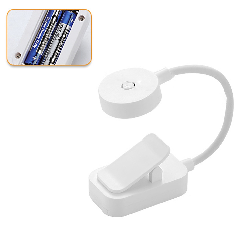 3 kleuren led boekenklem lampjes traploos dimbaar oogvriendelijk slaapkamer tafellamp flexibele afneembare klem nachtlampje kantoor: Beige