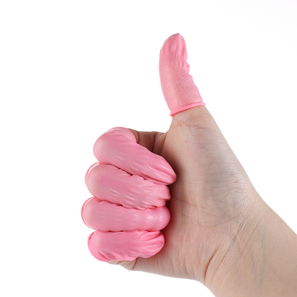 Guantes desechables de goma Natural, antideslizantes, protectores de dedos de látex, novedad, 100 Uds.