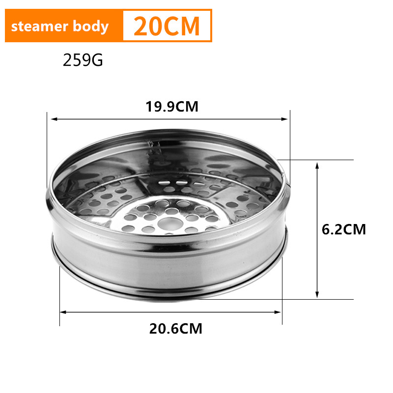 Petit cuiseur vapeur en acier inoxydable, 12-20cm, petit sac à vapeur, pour le ménage, le commerce, tiroir à vapeur pour dessert, ensemble de pâtisserie: Steamer body 20CM