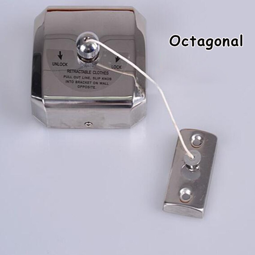 1Pc Stainless Steel Retractable Clothesline Invisible Racks Bathroom Accessories Balcony Laundry Room Fixture Hardware Product: Octagonal