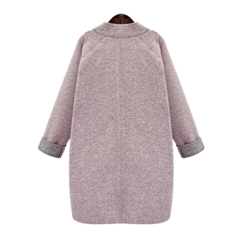 Høst vinter dame jakker tynn dame kåpe og jakke pluss størrelse 4xl kvinnelig yttertøy løs ull og blandinger basiskåper cardigans  ke900