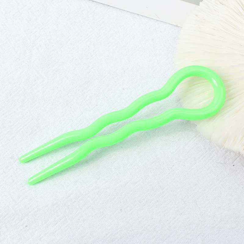 Retro moño para el cabello en forma de U palillos para el cabello Clip pasadores horquillas mujer niñas cola de caballo cabeza de albóndiga accesorios para el cabello dulces: Azul cielo