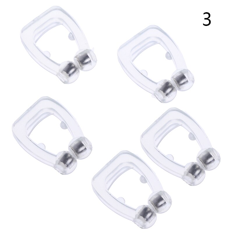 1/3/5PCS Anti-Snore Stop Snoring Night Device Clipple Silicone Magnetic Nose Clip For Sleeping Aid: 5PCS