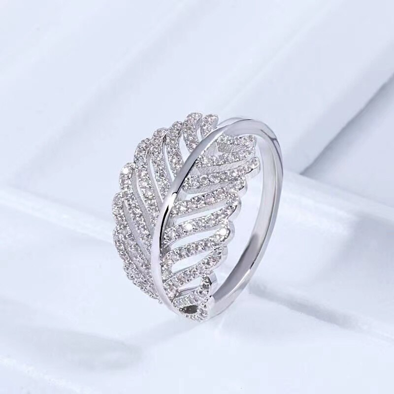 Klassisk stil stabelbar ring sløjfe knude blomster blad ring metal zirconia krystal finger lucky ring kvinde & #39 ;s bryllup fest smykker