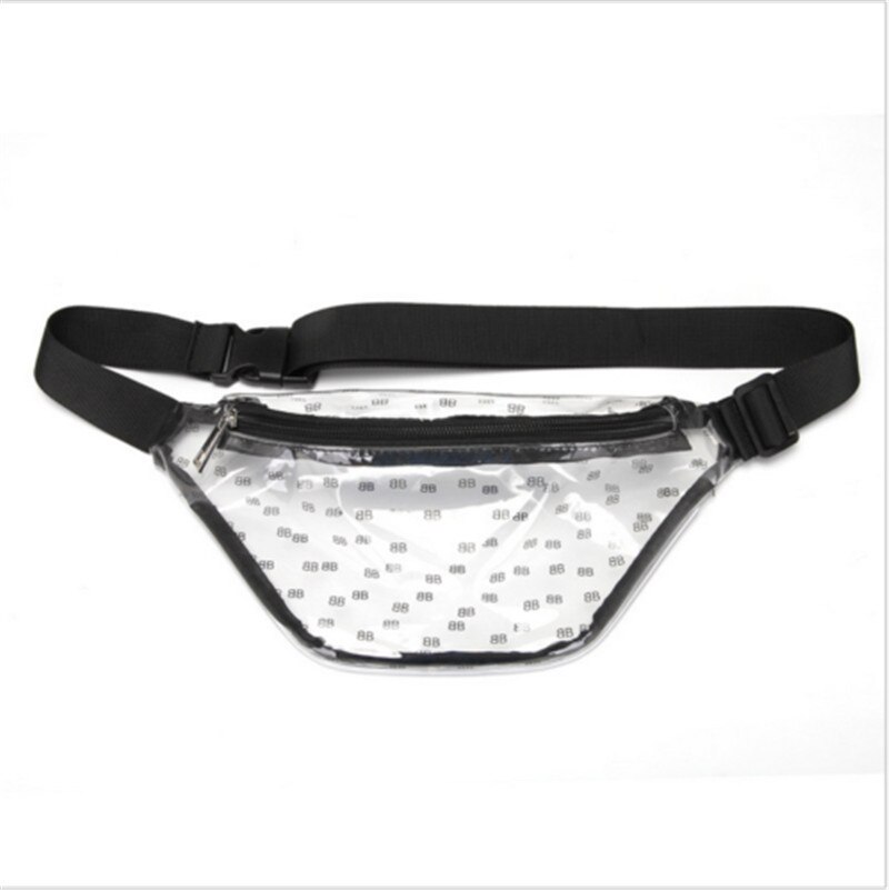 Vrouwen Tas Toevallige PVC Transparante Taille Fanny Pack Belt Bag Lady Pouch Reizen Hip Bum Schoudertas Crossbody Tas portemonnee: Zwart