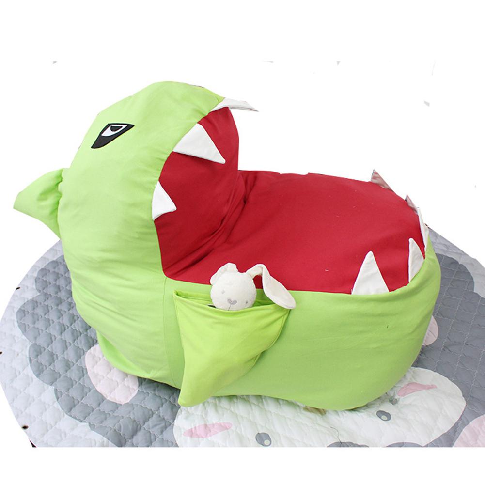Adeeing Cartoon Shark Vorm Zitzak Voor Kinderen Speelgoed Kleding Opslag: Green
