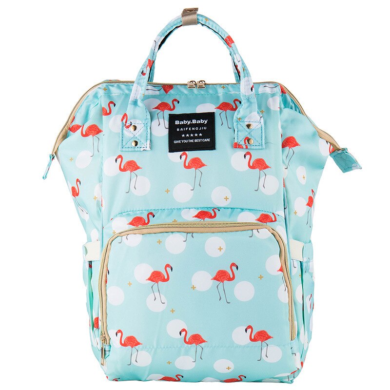 Stijl Gedrukt Multi-Functionele Mummie Zak Verpleging Mother 'S Zak Moederschap Pakket Verkoop Baoma Mode Rugzak: Flamingo Blue