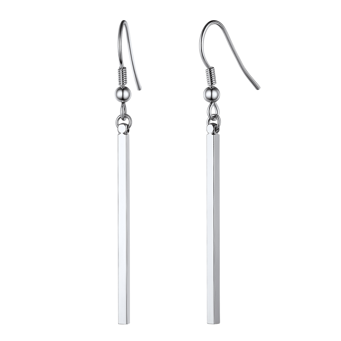 U7 Vertical Bar Earrings for Man Women Hypoallergenic Piercing Hook Hoop Bar Stripe Dangle Earring Daily Stylish Jewelry: Orange