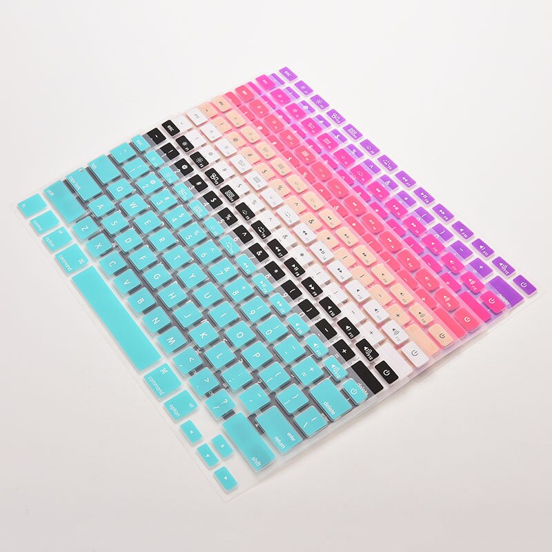 Funda de silicona con teclado para Apple Macbook Pro, MAC 13, 15 y 17, 7 colores,