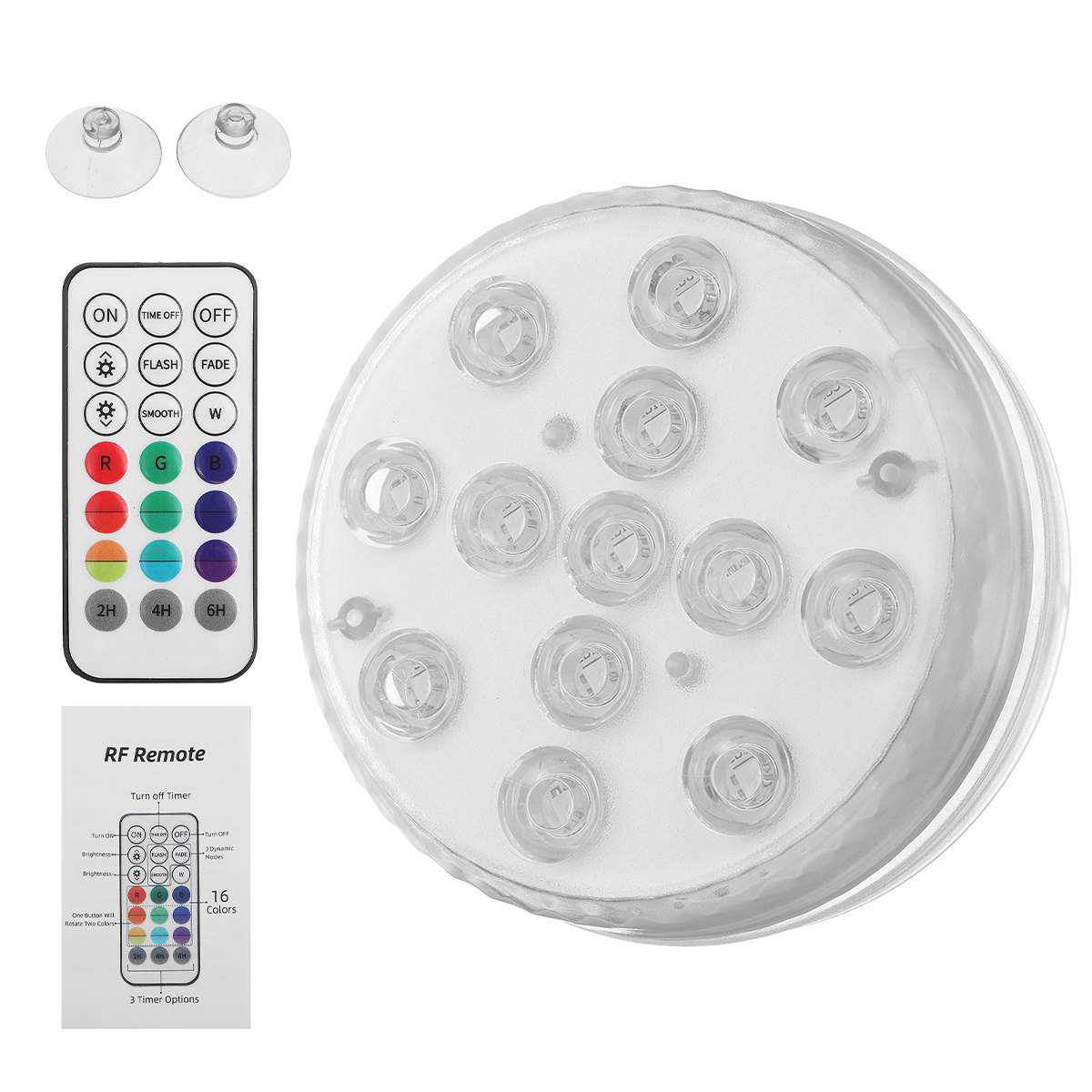 LED Inbouw Zwembad Licht, AC12V RGB Multi Color IP68 Waterdichte LED Onderwater Licht met Afstandsbediening, Hoge Helderheid Dompelpompen Vijver Lamp voor Zwembaden (25W