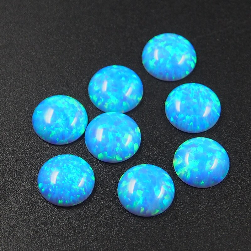 Creato opale perline OP06 blu fuoco 3mm Flatback Cabochon pietra