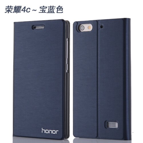 for Huawei Honor 4C Phone Case Luxury Slim Style Flip Cover leather protective sleeve for Honor 4C 5.0'' Cover Bag: Blue