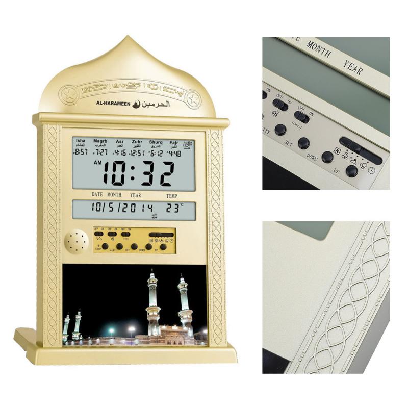 1pc Digital Home Azan Clock AZAN CLOCK DIGITAL Automatic ISLAMIC Decor Muslim Prayer Table Clock Azan Alarm Clocks Music Playing