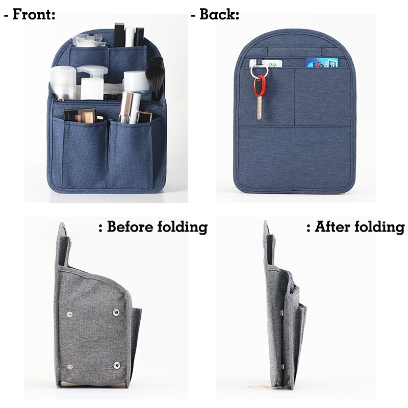 Backpack Organizer Insert Bag Nylon Handbag Liner Carry Pockets Women Travel Cosmetic Insert Tote Lady Female Makeup liner Bag