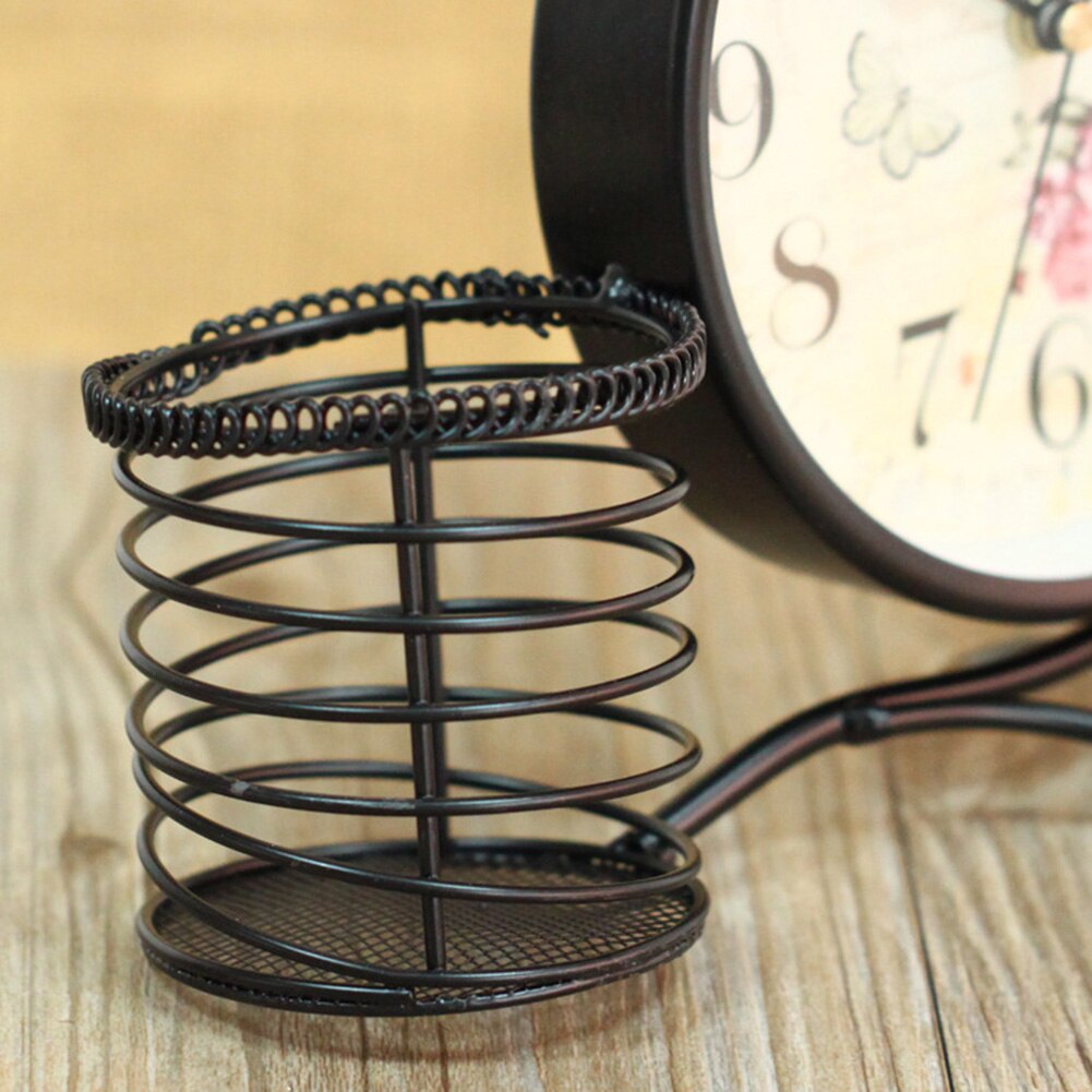 Vintage Retro Mute Bladeren Ijzer Bureauklok Home Office Woonkamer Slaapkamer Decor Home Decor Studeerkamer Decoratie Klokken