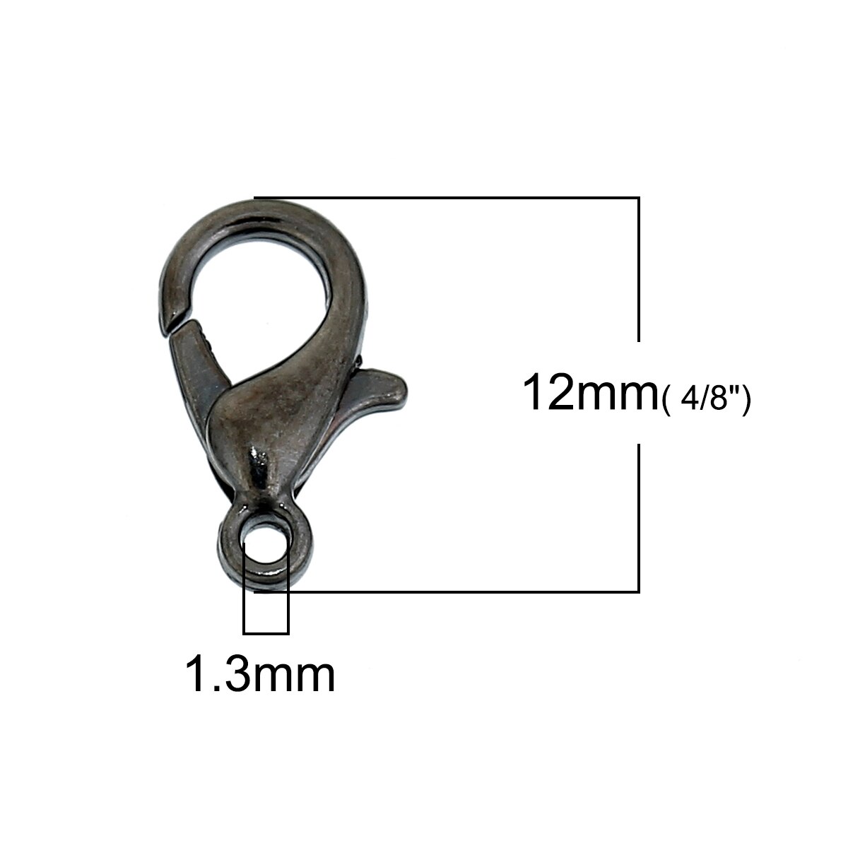 Doreen Box Mooie 100 Stuks Gun-Zwart Kleur Kreeft Parrot Sluitingen Voor Diy Sieraden Maken Bevindingen 12X6mm (B01666)