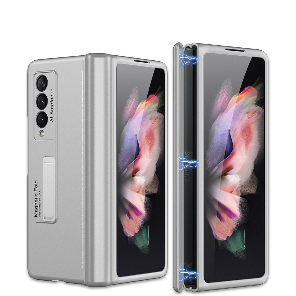 Gkk Magnetische Frame Plastic Case Voor Samsung Galaxy Z Vouw 2 3 5G Stand Alle-Inbegrepen Hard Cover voor Samsung Z Vouw 2 3 5G Case: Galaxy Z Fold 3 5G / Color 3