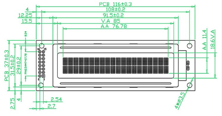 10 Pcs 2002 LCD 116X37 MM 5 V 2002 LCD 20X2 karakter blauw scherm wit code /grijs scherm zwart code lcd-scherm