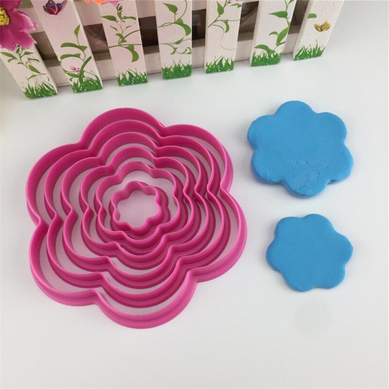 6 stk kærlighed hjerte blomst småkage udstikker stjerne fondant kage indretning værktøj form sugarcraft plast kage udstikker stempel stempel
