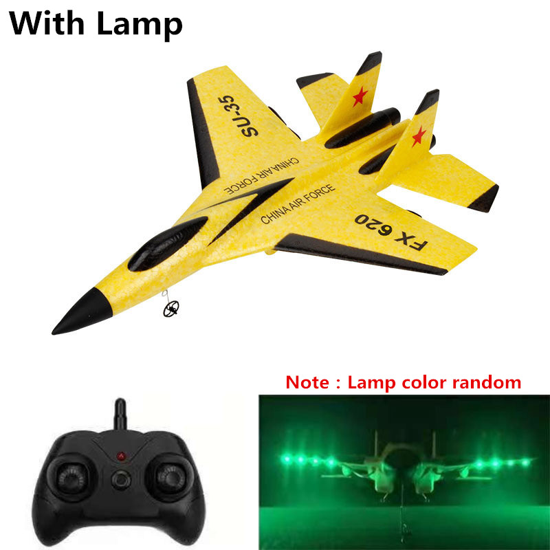 SU35 Rc Vliegtuig Drones Radio Controle Vliegtuig 2.4G Zweefvliegtuig Met Remote Hand Gooien Schuim Elektrische Afstandsbediening Vliegtuig Kid: with lamp yellow