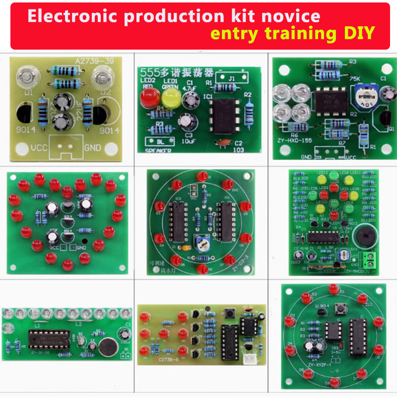 Kit de soudure Kit de production électronique bricolage formation pratique pour novice introduction pratique de soudure enseignement de la carte de circuit imprimé