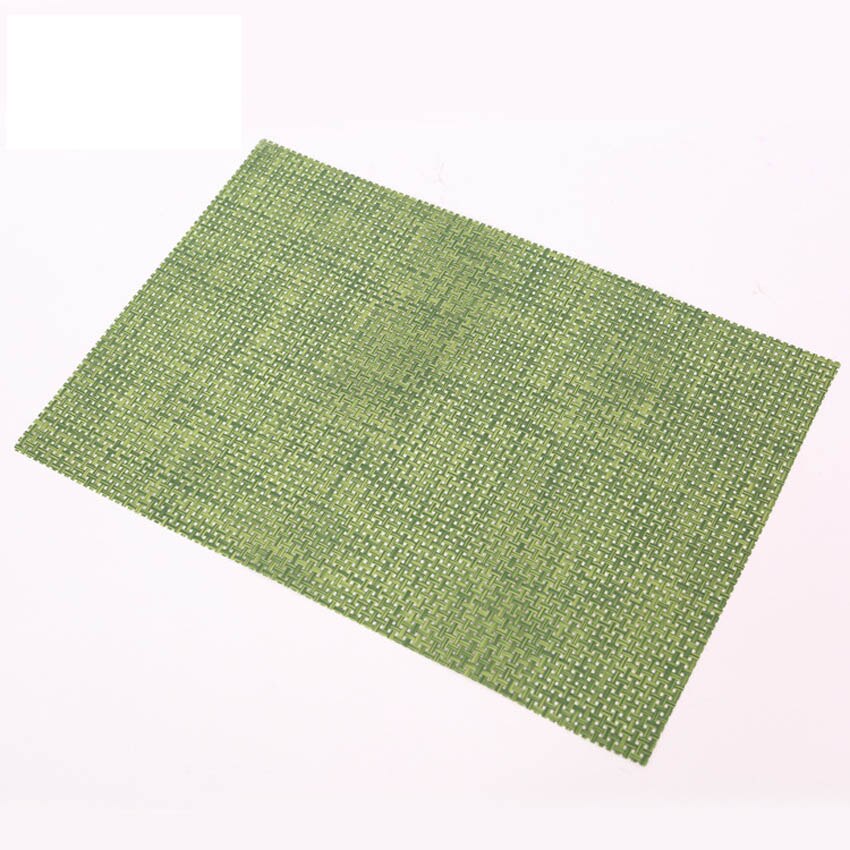 Whq 4 stk 40 x 30cm dækkeservietter pvc spisebordsmåtte skiveskålsunderlag vandtæt dugeunderlag moderne skridsikkert underlag: Grøn