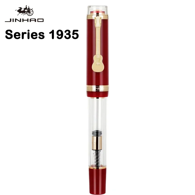 JINHAO 1935 TIANDAO pluma estilográfica Clip de guitarra 40MM punta de espada F/M suministros escolares de oficina papelería pluma de escritura: Rojo / M