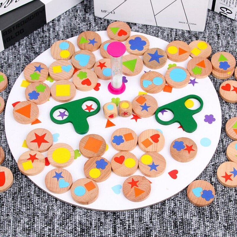 Children's Educational Toys Interactive Table Games Shape Matching Memory Training Toys Suitable for Over 3 Years Old