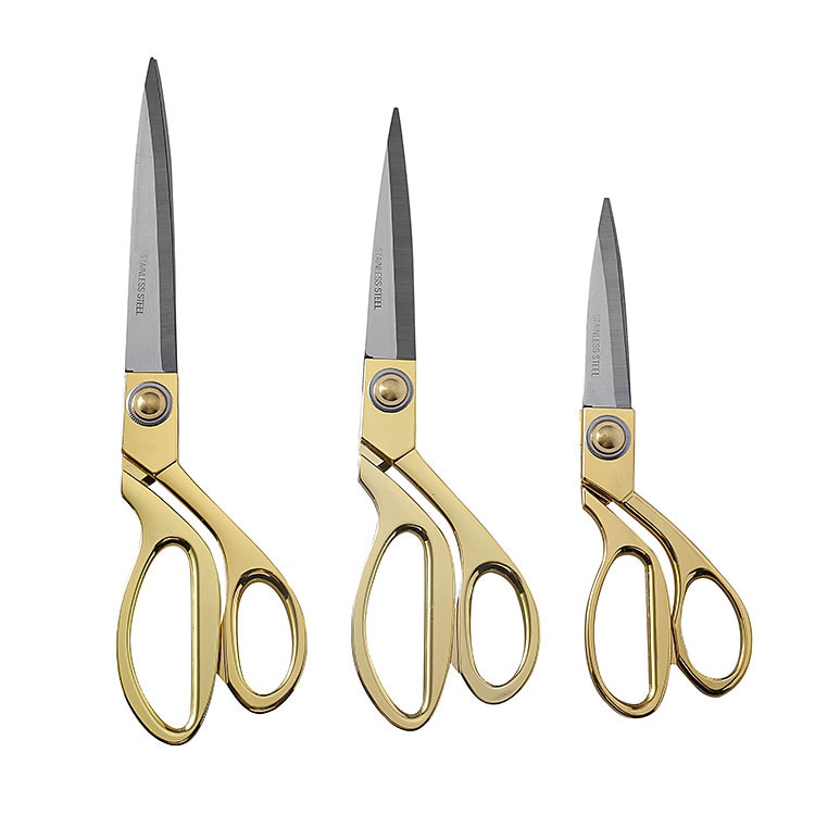 Stainless steel gilded sewing scissors Clothing scissors Sewing and cutting clothes cloth scissors Large fabric scissors