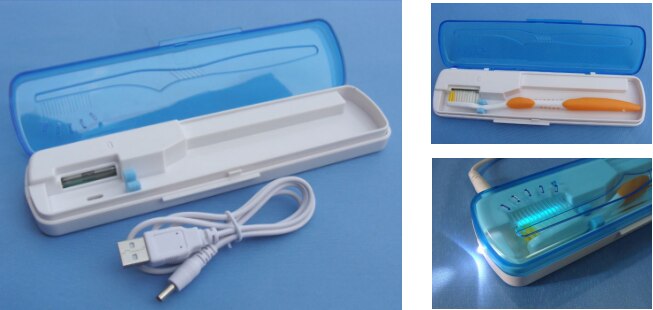 Portable Antibacteria UV Light Toothbrush Sterilizer Box Toothbrush Clean Disinfection Sanitizer Battery Powered Oral Hygiene