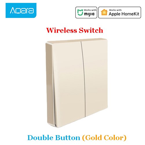 Originale Xiaomi Norma Mijia casa Intelligente di Controllo Della Luce Singolo filo di Fuoco ZigBee Chiave Senza Fili Interruttore A Parete Via Norma Mijia Apple Homeki APP: wireless 2 key Gold