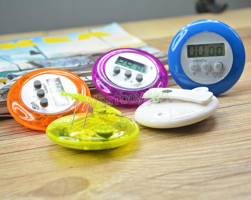 Digital LCD Kitchen Timer Cool Countdown Loud Alarm 99 Minute W1E Timer Magnetic 5 Colour Clock For Cooking Baking Sport 10 PCS
