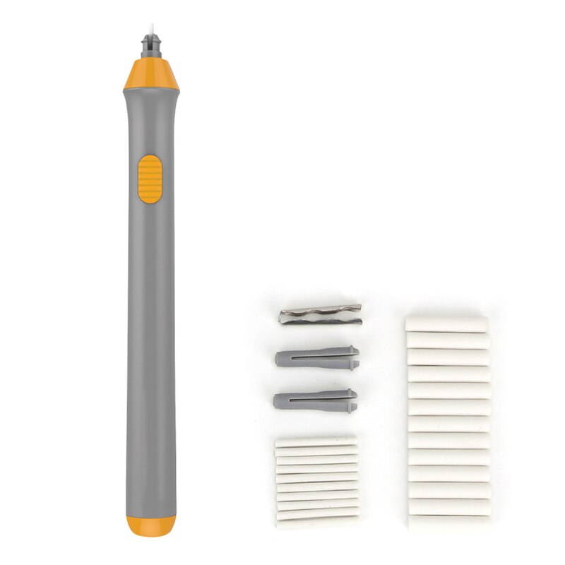 Verstelbare Auto Gum Pen Met 5Mm 2.3Mm Gum Vullingen Batterij Operated Schilderen Accessoire Briefpapier: GRAY