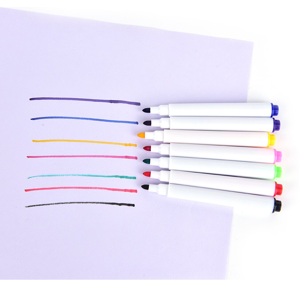 Feutres pour tableau blanc magnétique en plastique, 5 pièces/ensemble, effaçables, pour tableau blanc sec, effaceur intégré, fournitures scolaires et de bureau