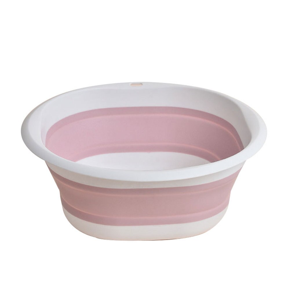 Plastic Folding Basins Portable Wash Basins Folding Laundry Tub Bathroom Kitchen Accessories Travel Folding Wash Basin U: Pink  L