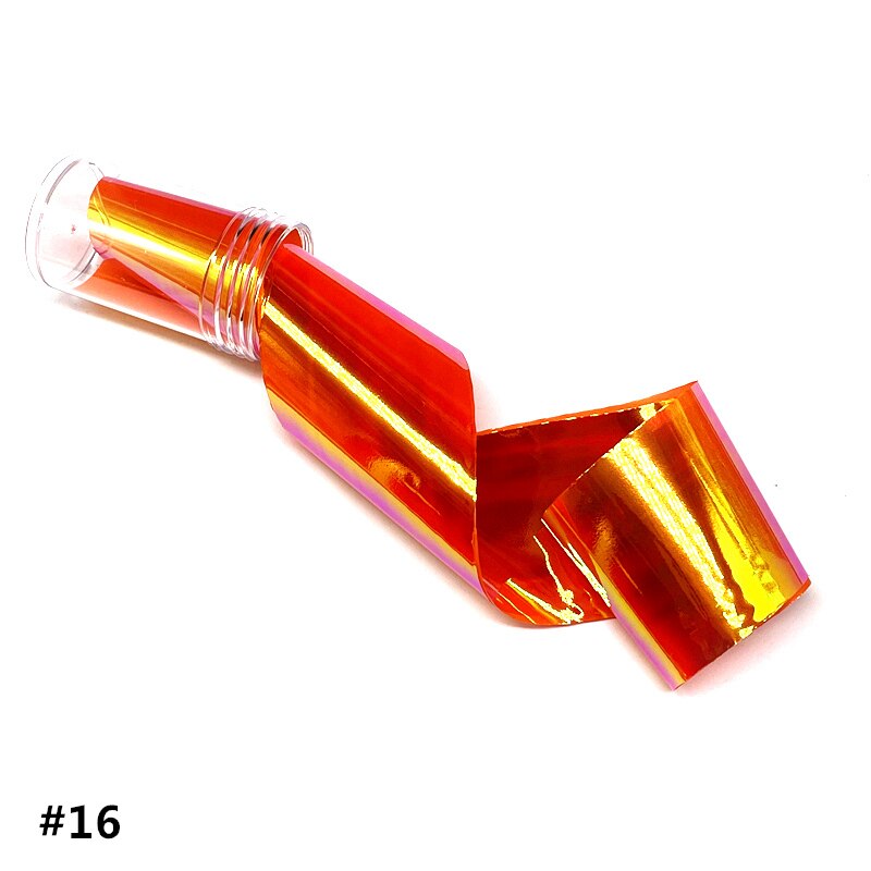 Aurora lámina de cristal para uñas, película adhesiva de celofán, de tendencia de uñas coreanas, cubo de hielo, decoración DIY, 100cm/botella: 16