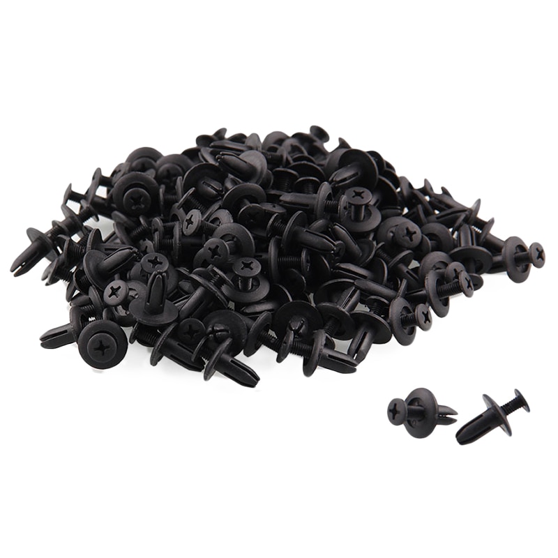 120 X 6Mm Car Plastic Rivets Hole Dia Fastener Bumper Push Pin Clips: Default Title