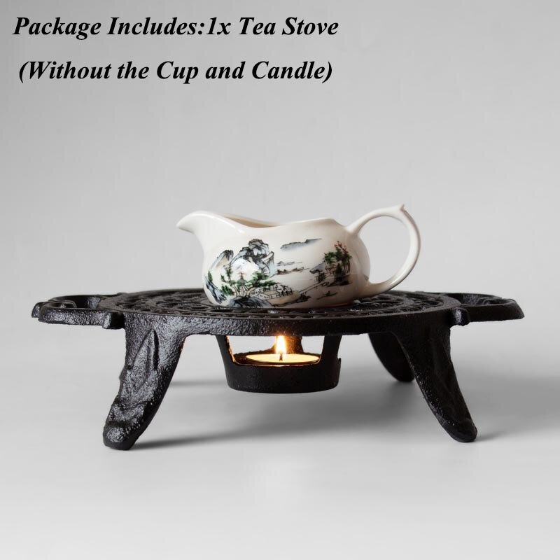 Vintage Japanese Cast Iron Candle Warm Tea Stove Coffee Milk Wine Heating Warmer Base Teapot Trivets Candle Holder: B