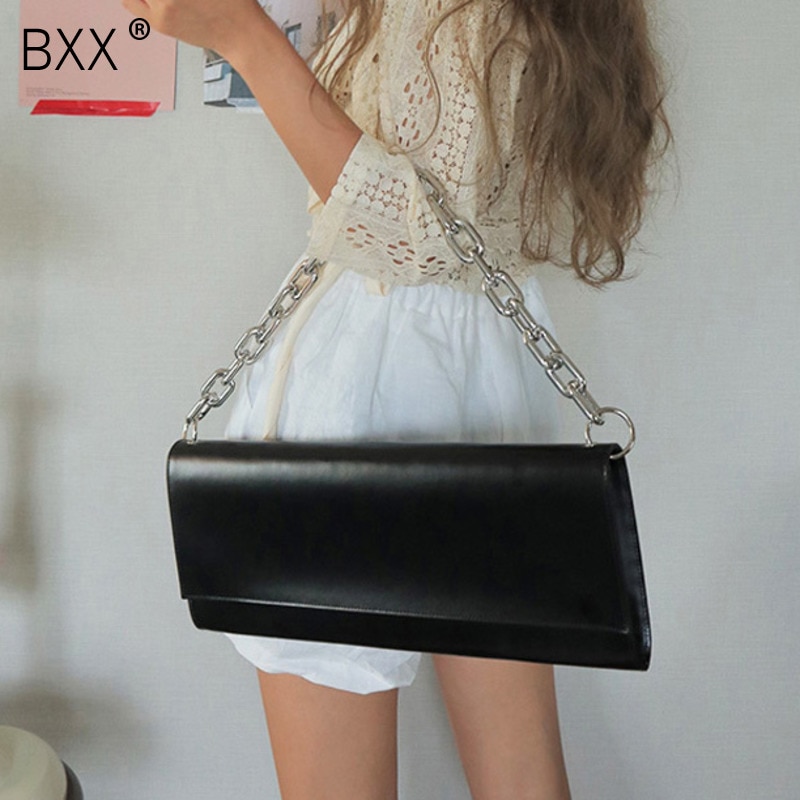[bxx] patroon zwart wit kleur rechthoek envelop vorm enkele ketting pu leren schoudertas handtas  lm894