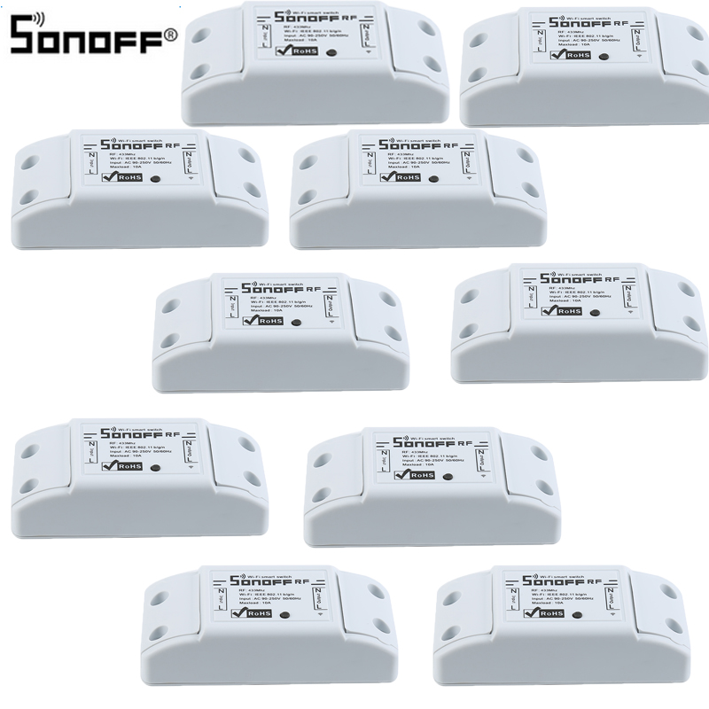Sonoff RF WiFi Wireless Switch 433MHz Receiver Remote Controller DIY Smart Home Automation Relay Modules with Alexa Google Home