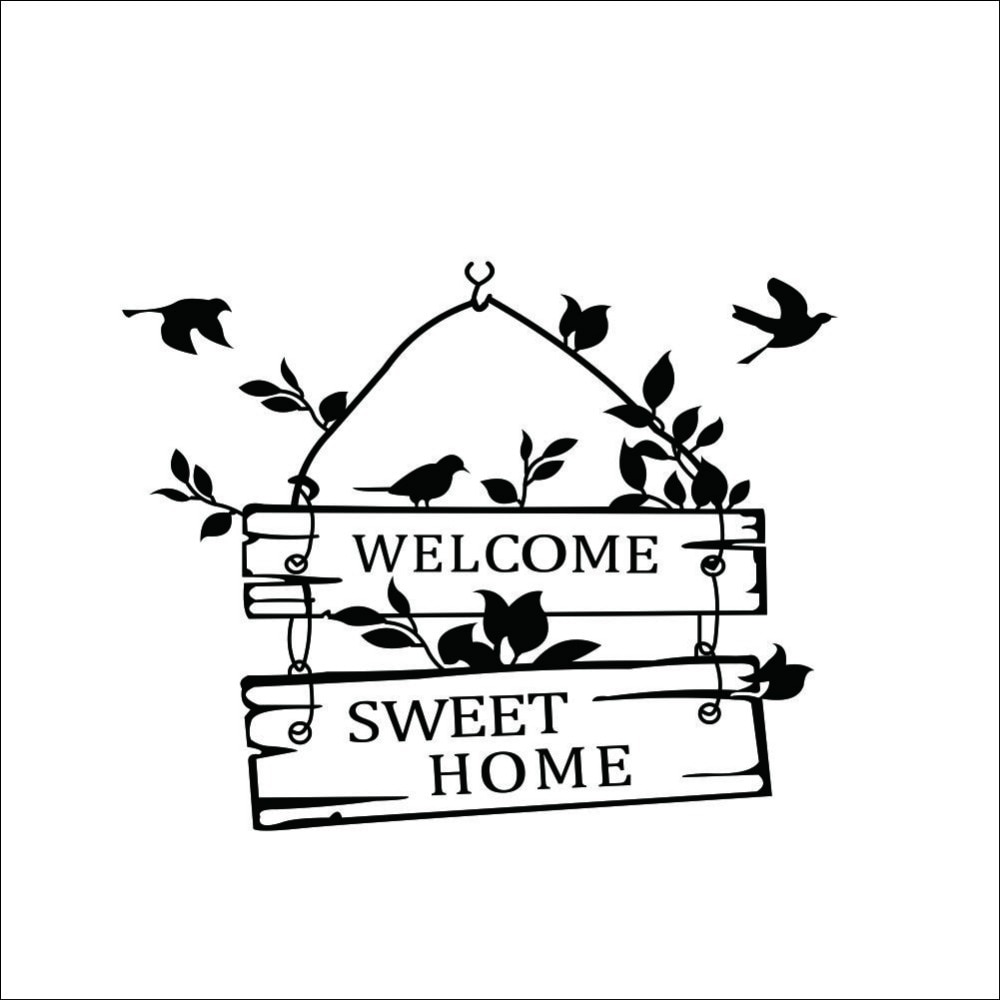 welcome sweet home door sign decoration wall decals ZYVA-8253-NA decorative vinyl wall stickers for home