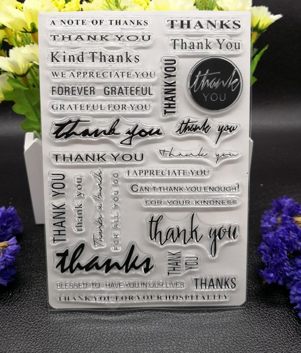 Thank you Clear Silicone Rubber Stamp for DIY scra... – Grandado