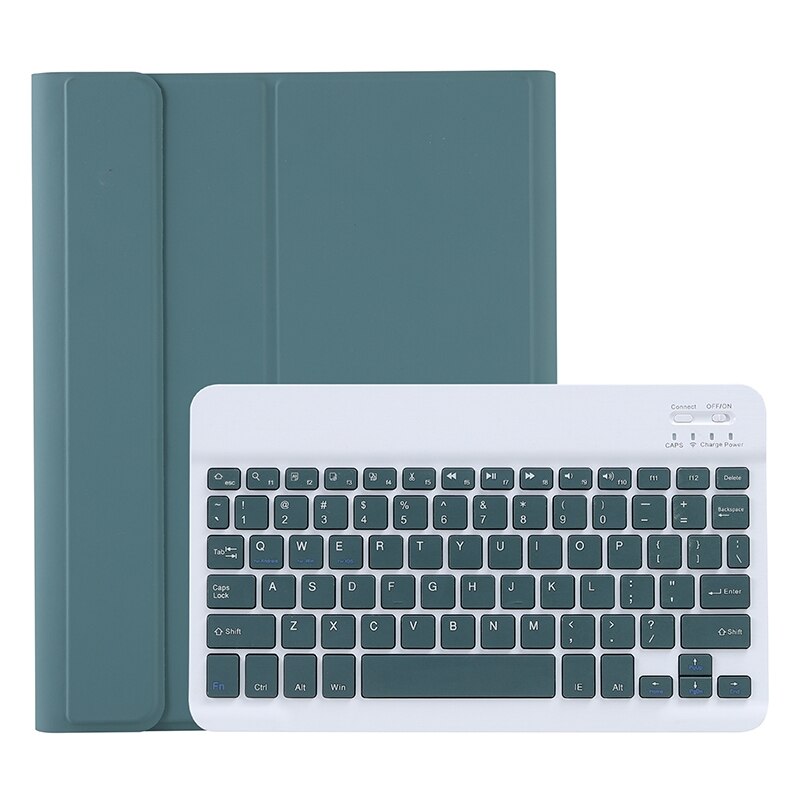 Tablet Wireless Bluetooth Keyboard Case For iPad Air4 10.9th Generation Candy Colors With Stand &amp; Pen Slot Tablet Keyboard: Dark Green