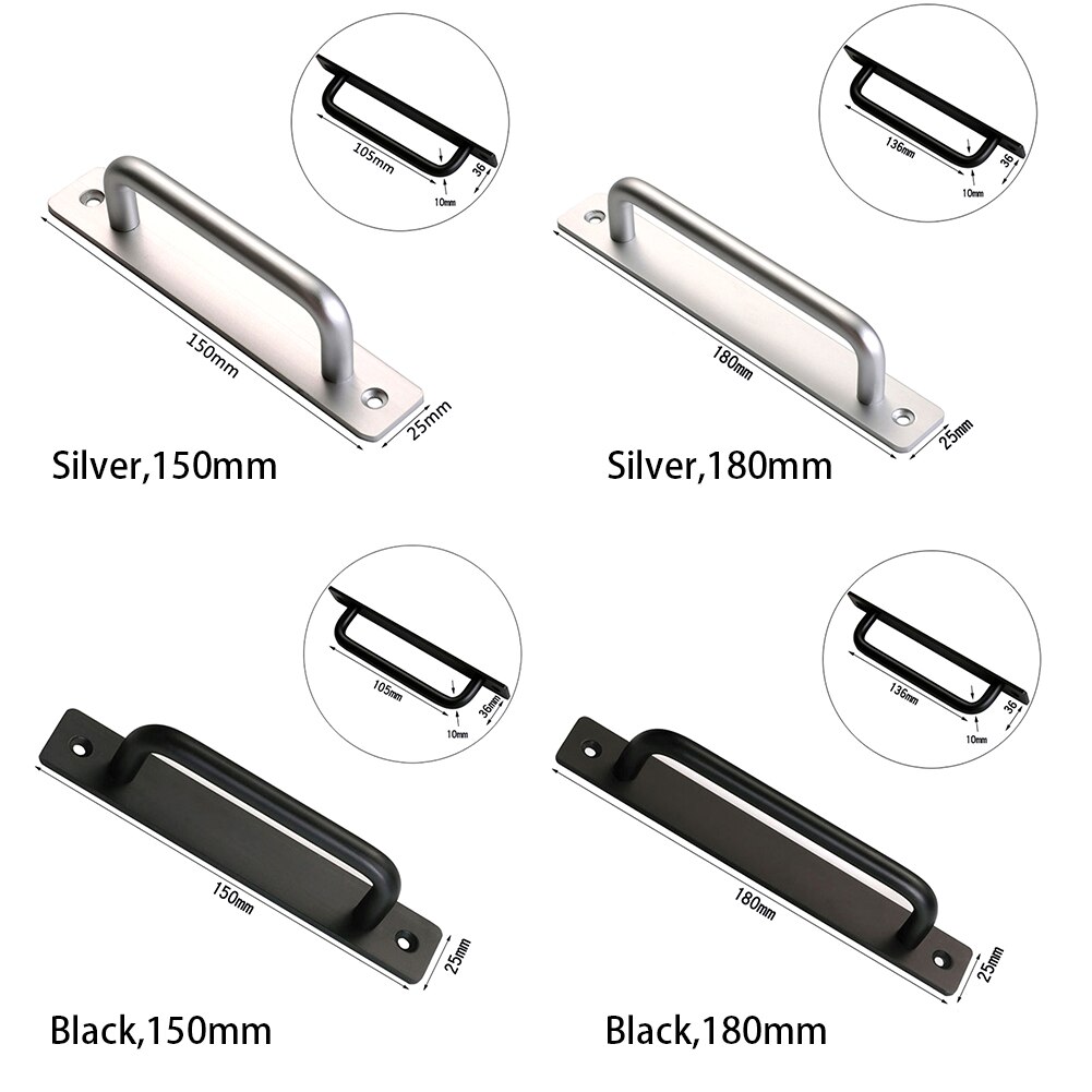 Cabinet Drawer Window For Sliding Barn Hardware Home Aluminium Alloy Closet Modern Simple Garage Shed Gate Door Pull Handle